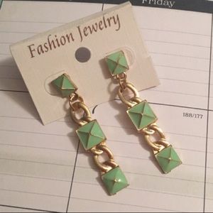 Mint and Gold earrings